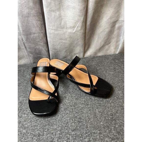 Dolce Vita Ballin Black Leather Slip On Strappy Sandals Size 9 - Picture 4 of 8